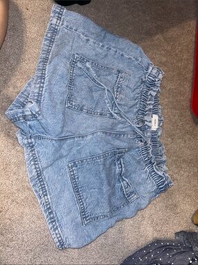 Forever 21 Light Blue Paperbag Denim Shorts